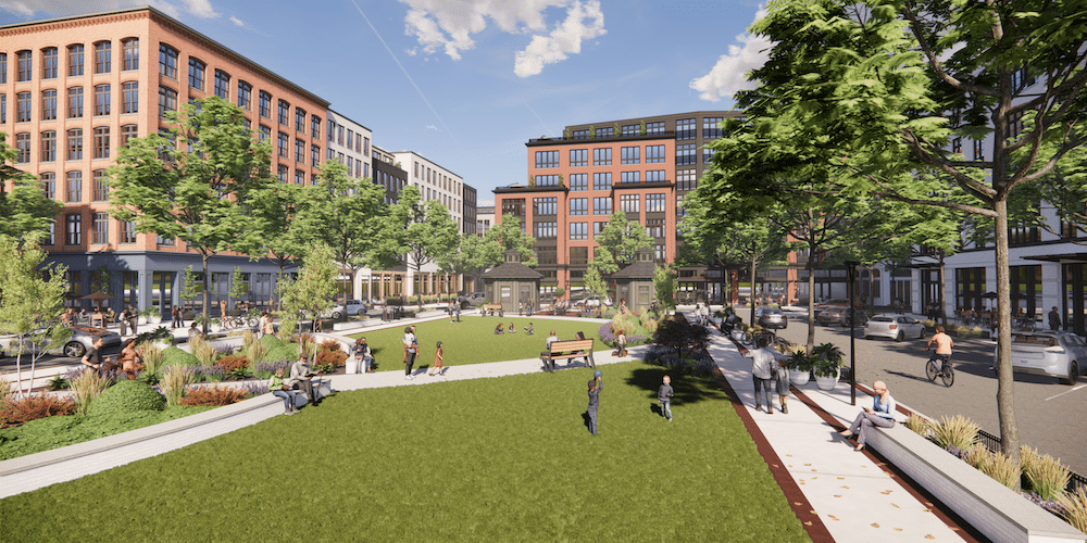 A graphic rendering showing a Community park in Westmoore Landing